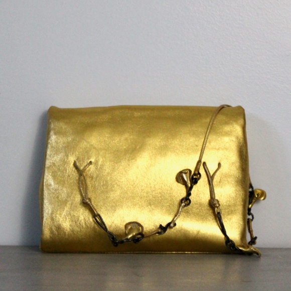 VINTAGE Late 1990s - 2000s Prada Lambskin Fold-over Chain Bag - Picture 4 of 10